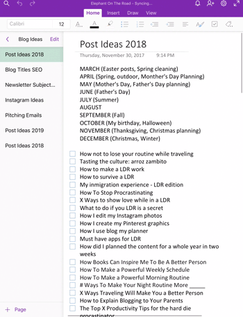 How To Plan One Year Of Amazing Blog Content In 7 Days. Blogging Tips. Organization. Blog Tips For Beginners. Elephant on the Road.